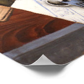 Poster Gris - Guitare Et Verre (Coin)
