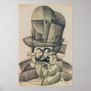 Poster Gris - Homme avec Casquette opéra 1912