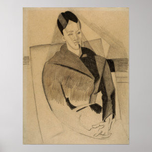 Poster Gris - Mme Cezanne, D'après Cezanne