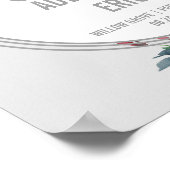 Poster Gris moderne | Accueil du Mariage de fleurs d'hive (Coin)