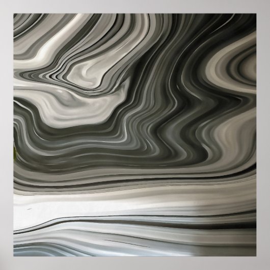 Poster Gris Monotone Artistique Acrylique Pour Abstrait (Devant)