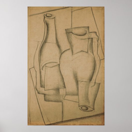 Poster Gris - Nature morte avec pichet (Devant)