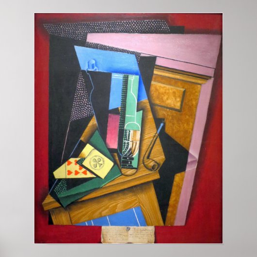 Poster Gris - Nature morte avec un poème (Devant)