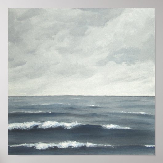 Poster Gris Ocean Waves Fine Art Print (Devant)