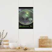 Poster gris OVNI paranormal (Cuisine)