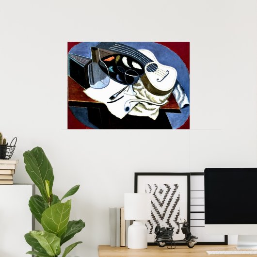 Poster Gris - Painter's Table; Juan Gris painting (Bureau à domicile)