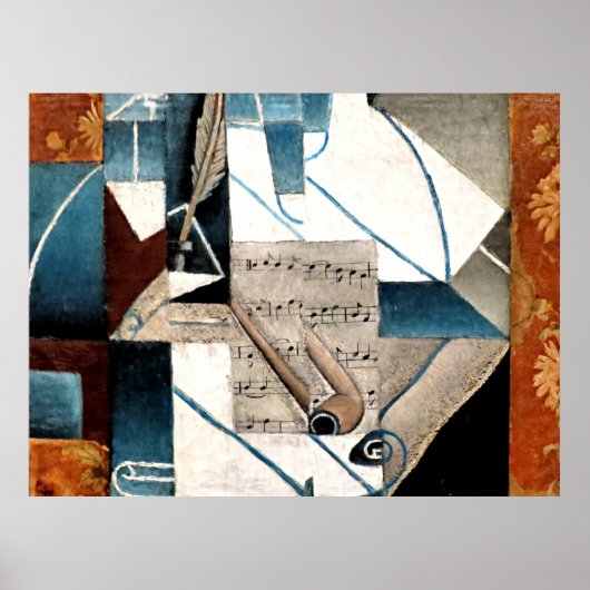 Poster Gris - Plume et Tuyau (Devant)