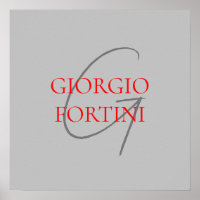 Gris Rouge Votre nom Monogramme initial Moderne