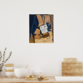 Poster Gris - Tasse de café et verre sur une table (Cuisine)