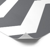Poster Gris turquoise Chevron personnalisé (Coin)