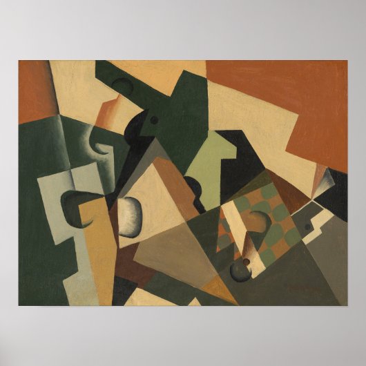 Poster Gris - Verre et damier 1917 (Devant)
