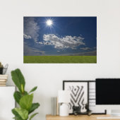 Poster gris vert, ciel bleu, nuage blanc (Bureau à domicile)