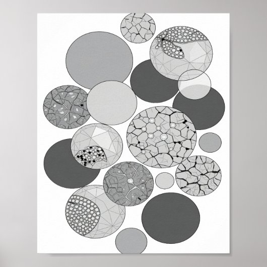 Poster Gris vibrant ART ABSTRAIT Design moderne (Devant)