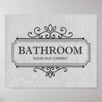 Gris Vintage Veuillez Vous Asseoir Salle de Bain D