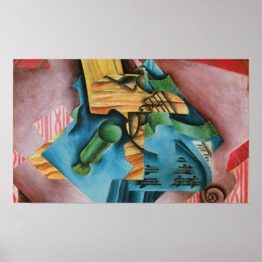 Poster Gris - Violon Et Verre (Devant)