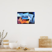 Poster Gris - Vue sur la baie (Cuisine)