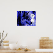 Poster Gris Wolf & Moon Imprimer (Cuisine)