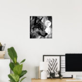 Poster Gris Wolf & Moon Imprimer (Bureau à domicile)