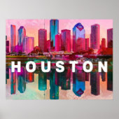 Poster Grisaille de l'horizon de Houston (Devant)