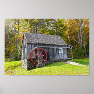Poster Gristmill vintage Vermont