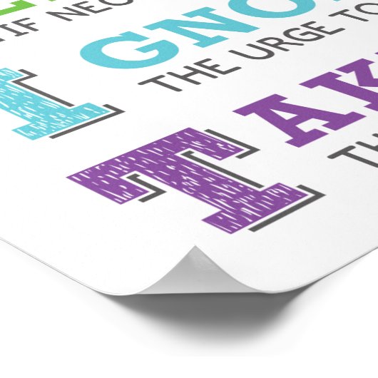 Poster GRIT Acronyme en classe Croissance de l'esprit Pos (Coin)