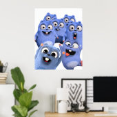 Poster grizzy et lemmings drôle en colère heureux (Bureau à domicile)