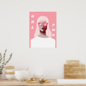 Poster GRL PWR Illustration féministe moderne Puissance f (Cuisine)