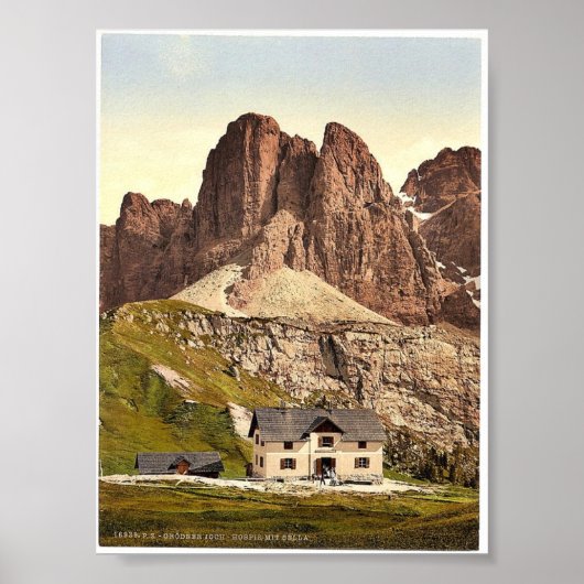 Poster Grodnerjoch, hospice et Sella, Tyrol, Austro-Hung (Devant)