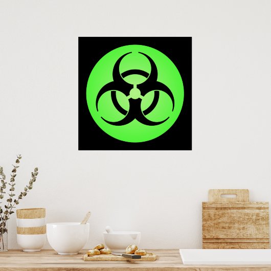 Poster groen biogevaarsymbool (Keuken)
