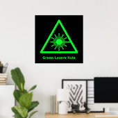 Poster Groene Lasers Rule (Thuiskantoor)