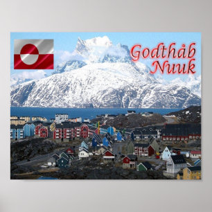 Poster Groenland - Nuuk City -