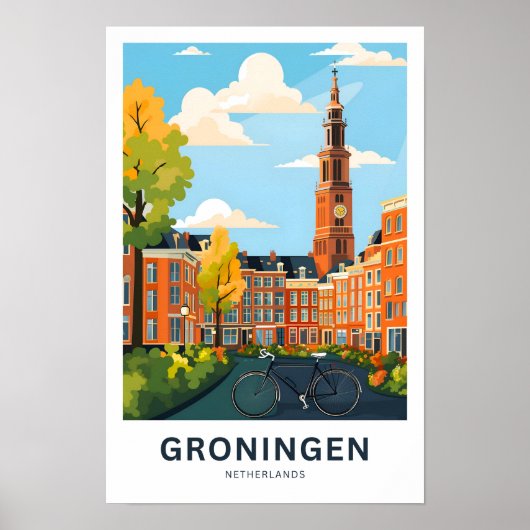 Poster Groningen Pays-Bas Travel Print (Devant)
