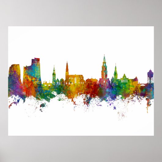Poster Groningen The Pays-Bas Skyline (Devant)