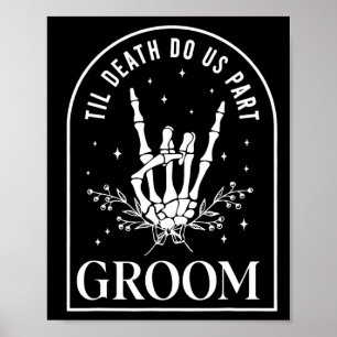 Poster Groom Bride Skeleton Rock Couples Mariage Hal