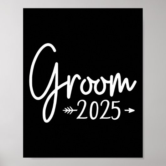 Poster Groom Est 2025 Mariage marié Fiançailles Obtention (Devant)