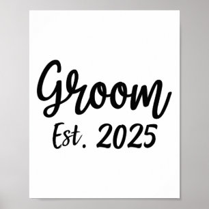 Poster Groom Est. Groupe d'engagement Mariage masculin 20