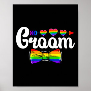 Poster Groom Lgbt Pride Gay Bachelor Mariage L Fiançaille