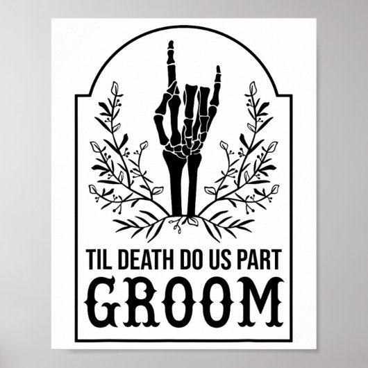 Poster Groom Skeleton Couples main jumelés Mariage Hallo (Devant)