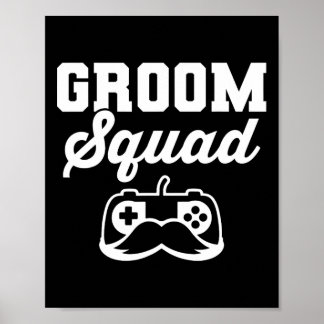 Poster Groom Squad Bachelor Party Groomsmen Gamer