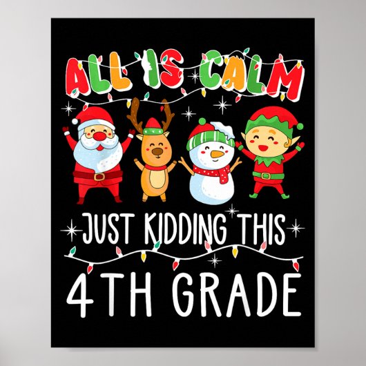 Poster Groovy All Is Calm Just Kidding This Is 5th Grade (Devant)