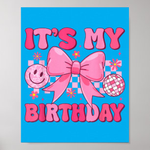 Poster Groovy Birthday Girls Ns Enfants Coquette Arc Bday
