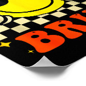 Poster Groovy Bruh For Girls Kids Boys Smile Face (Coin)