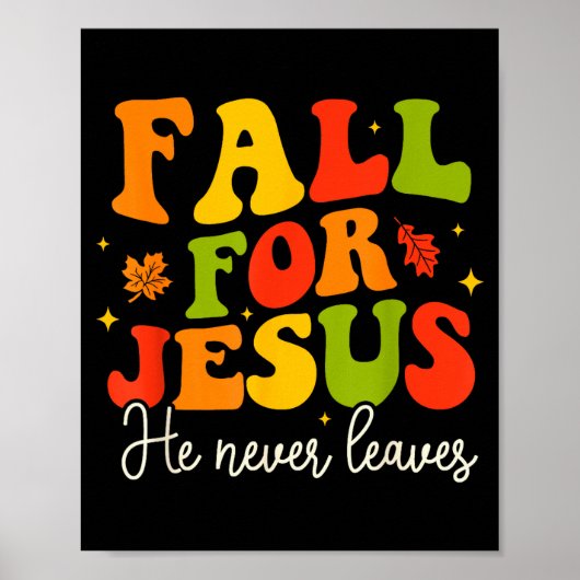 Poster Groovy Christian Sayings Halloween Fall For Jesus (Devant)