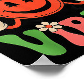 Poster Groovy Christmas Vibes Smile Face Santa Hat Xmas T (Coin)