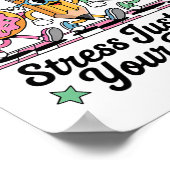 Poster Groovy Donut Stress Just Do Your Best Testing Day  (Coin)