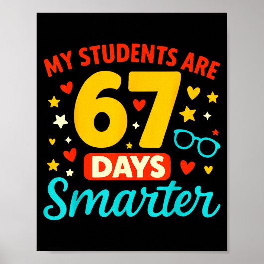 Poster Groovy Mes élèves sont 67 jours plus intelligents (Devant)
