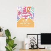 Poster Groovy One Rainbow Sunshine marguerite (Bureau à domicile)