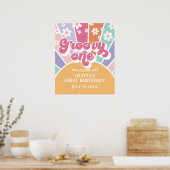 Poster Groovy One Rainbow Sunshine marguerite (Cuisine)