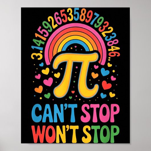 Poster Groovy Retro Happy Pi Day Graphic Math Teacher Sci (Devant)