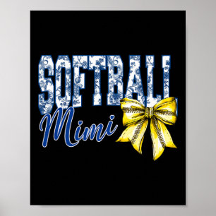 Poster Groovy Softll Mimi Bleu Chinoiserie Coquette Nœud